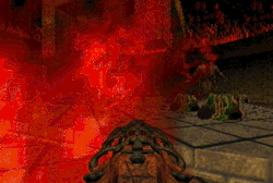 n64thstreet:  The Unmaker takes on Mother Demon in Doom 64, by Midway/id Software. 