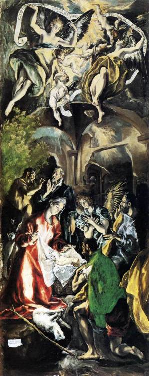 artist-elgreco: Adoration of the Shepherds, 1596, El GrecoMedium: oil,canvaswww.wikiart.org/