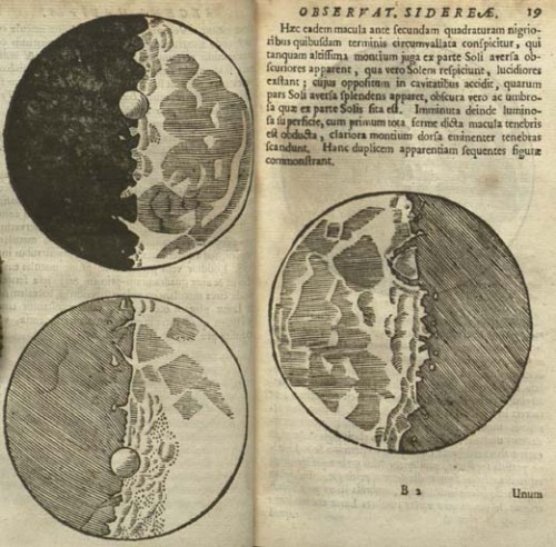 minim-calibre:sci-universe:Galileo’s sketches from Sidereus Nuncius (1610), the first published scie