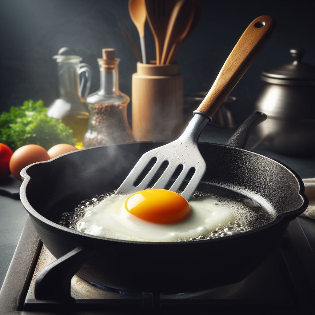 Los huevos frescos y varillas para batir (batidor manual). Batir