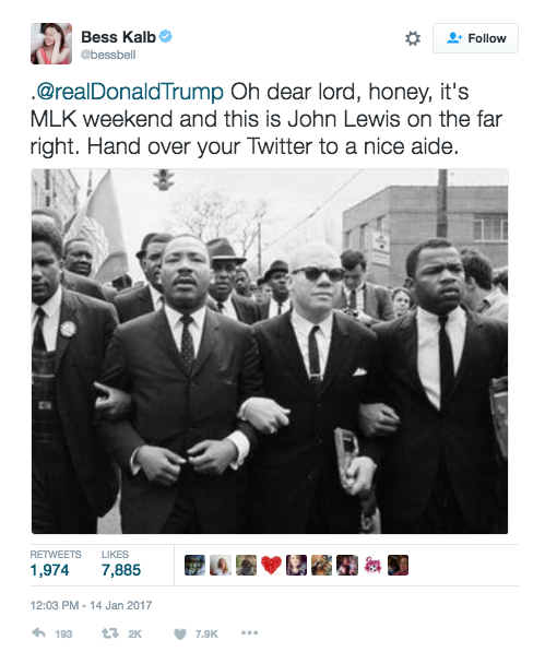 micdotcom:  Donald Trump won’t visit African-American Museum after feud with civil rights hero, John Lewis. Following a nasty, racially-tinged feud with civil rights hero Congressman John Lewis over the state of his “horrible” district and “burning