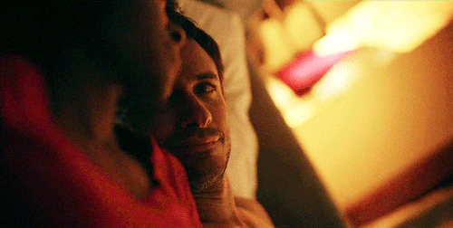 gael-garcia:Danielle Deadwyler and Gael García Bernal as Miranda and Arthur in Station