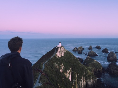 jemmabaker:The view right now. 9:45pm in New Zealand, waiting for the sun to set at Nugget Point Lig