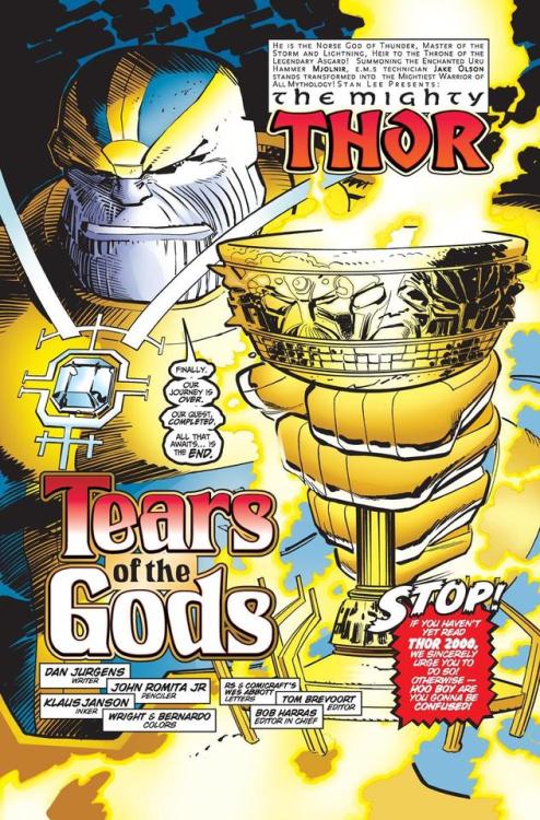 marveltitlepages: Thor vol.2 #22 (2000) - Tears of the Gods