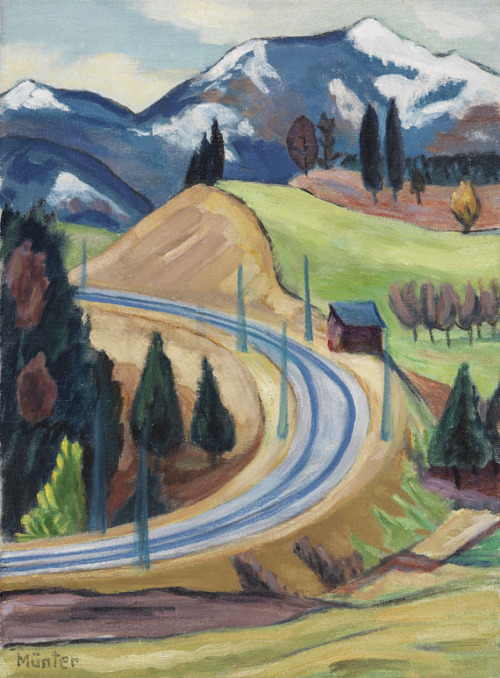 Street puncture (The curve at Mountain Spirit)  -  Gabriele Münter  1935German &