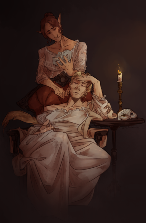 demi-pixellated:The Weary Monarch and Her Handmaiden