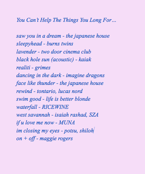 You Cant Help The Things You Long For - A Shinsou Hitoshi Playlist