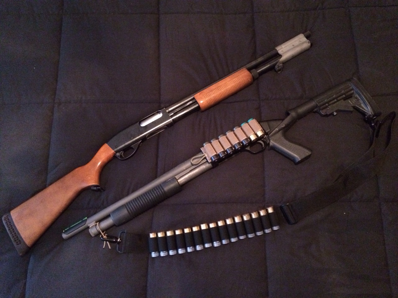 rtf-j:  The Remington M870 I built and my Western Field (store branded Mossberg 500)