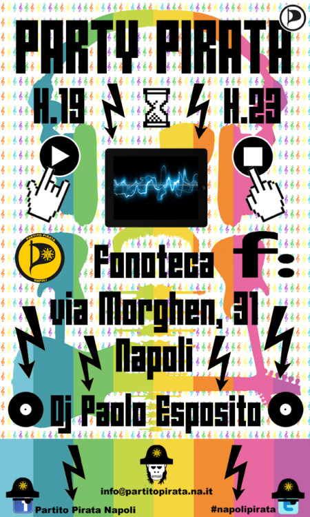Flyer for the pirate party at Fonoteca in Naples…today!!! #napolipirata