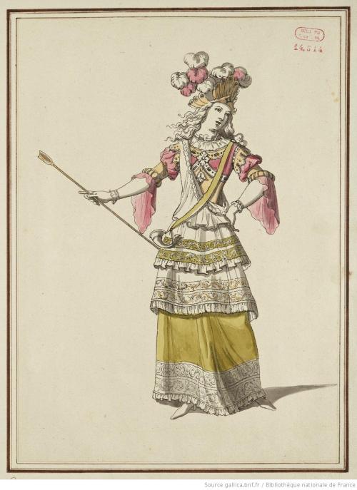 “Maquette de costume pour un spectacle non identifié” by Jean Berain, late 17th-early 18