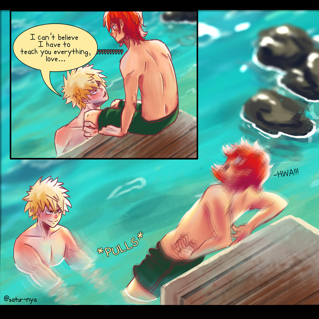 satur-nya:  KiriBaku inspired in The lost continent, by @_cattchi! Kirishima Eijirou