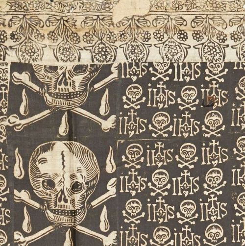 morbocurio: 17th century Linen Funerary Pall99 x 208cm printed linen pall decorated with skull and c