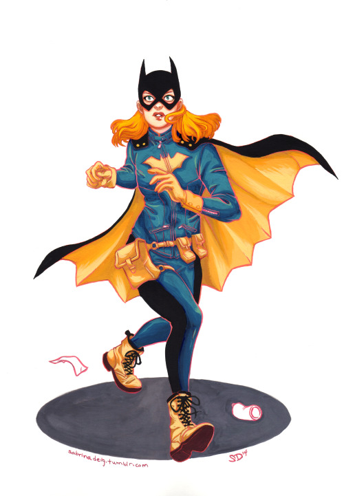 Yay! My tribute to the new Batgirl redesign by Cameron Stewart and Babs Tarr is complete!  Gouache, 