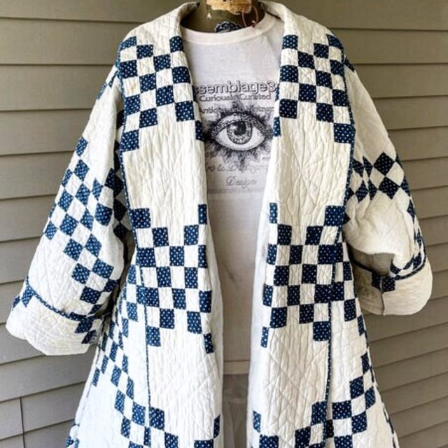 Quilt Coat by Robert Pennington Price Design from Assemblage333 $595 + shipping   Charmingly Tattered Fundamentally Mended and Lovingly Worn by Robert Pennington Price Design  www.etsy.com/shop/assemblage333   #assemblage333 #robertpenningtonpricedesign #vintagehomedecor #charminglytattered #charminglytatteredfashion #theprofoundmarket #fishersvilleantiquesexpo #roundtopantiqueshow #roundtopantiquesweek #brimfieldantiqueshow #quakeracres #barwantiqueshow #madisonbouckvilleantiqueweek I #outfrontantiqueshowfield #renningersextravaganza #beprofound #shopsmall #shopsmallbusiness #buyoninstagram #prairiedress #missmorgansmilkweedantiques #vintagehomedecor #quiltjumper #fishersvilleantiqueshow #ombréflannel #denimjacket #wearablefolkart #prairiestyle #barwfieldwarrentontx #roundtopantiquesweek2021 #quiltcoat (at The Greens At Cedar Chase  Dover Delaware) https://www.instagram.com/p/CdstMG5Ok5A/?igshid=NGJjMDIxMWI= #assemblage333#robertpenningtonpricedesign#vintagehomedecor#charminglytattered#charminglytatteredfashion#theprofoundmarket#fishersvilleantiquesexpo#roundtopantiqueshow#roundtopantiquesweek#brimfieldantiqueshow#quakeracres#barwantiqueshow#madisonbouckvilleantiqueweek#outfrontantiqueshowfield#renningersextravaganza#beprofound#shopsmall#shopsmallbusiness#buyoninstagram#prairiedress#missmorgansmilkweedantiques#quiltjumper#fishersvilleantiqueshow#ombréflannel#denimjacket#wearablefolkart#prairiestyle#barwfieldwarrentontx#roundtopantiquesweek2021#quiltcoat