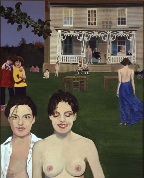 terminusantequem:Peter Blake (British, b. 1932), The Twins in their Tea Garden II, 1995-99. Acrylic 