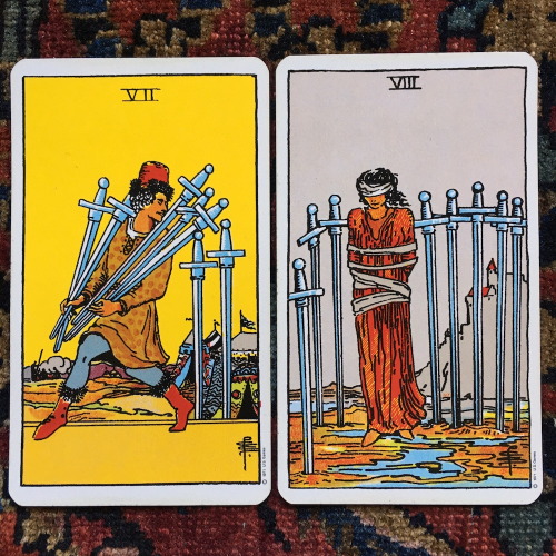 Seven of Swords and Eight of SwordsAnd of course they took all the good bits, and left you with the 