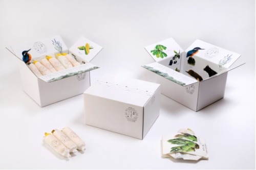 Organic corn packaging designed by Kojima Kozue and illustrator Kihara Misaki 