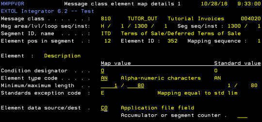 cleo extol integrator message class element map details 1 constant length