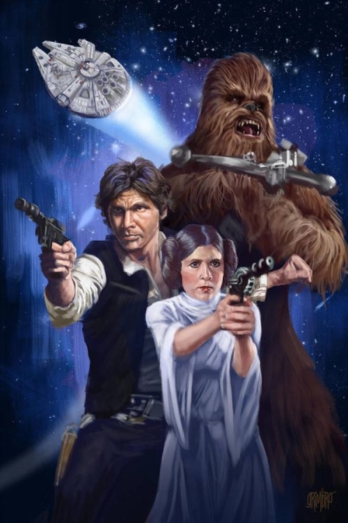 scifiandfantasyuniverse: Han, Leia And Chewie “Star Wars”
