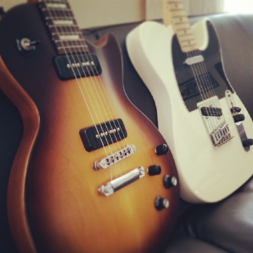 no1lefttonoticewhenthecameforus:  Pretty much #love #Ruby & #Grace #Gibson #LesPaul #50tribute #Fender #Telecaster #standard #burst #maple #mahogany #SeymourDuncan #hotrails #P90 #soapbar #guitar #porn 