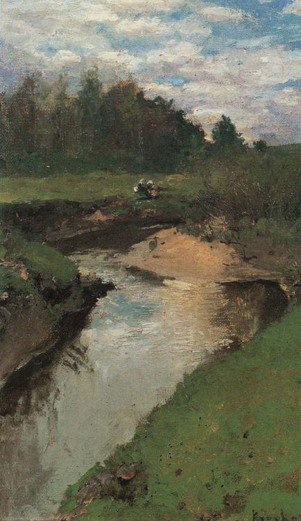 konstantin-korovin: The River Vorya at Abramtsevo, 1880, Konstantin Korovin Medium: oil,canvashttps: