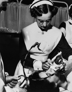 Nurse Preparing For Electro-Convulsive Therapy, 1951