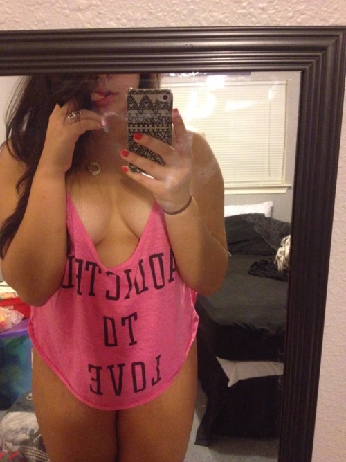 ohshoothannah:  Me ft. my weirdly perky boobs tonight and my stretch marks. Yay for imperfections.