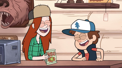 gravityfallsrockz:Dipper and Wendy bonding 