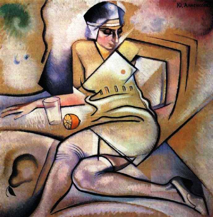 nataliakoptseva:  Yuri Annenkov Portrait of EB Annenkova - the artist’s wife. 1917.