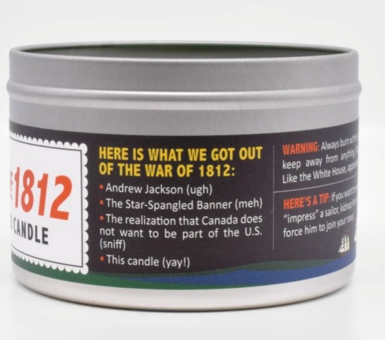 clove-pinks:The &ldquo;War of 1812 Scented Candle&rdquo;, complete with miniature