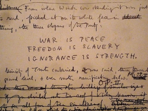 artistiq-ue:George Orwell’s “1984”, Original corrected manuscript - completed December 1948