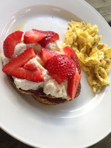 Paleo Strawberry Shortcake Pancakes
For the Paleo Pancakes:
4 whole eggs, beaten
1 mashed banana
¼ cup coconut flour
1 tsp of baking soda
1-2 tsp of vanilla
1/2tsp cinnamon (optional)
Combine all the ingredients in a large bowl. Spay your pan with...