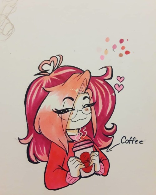 Coffee: my best friend☕❤ | | | | | | | #segagirl92 #doodle #copicmarkers #pinkmonochromatic #coffeei