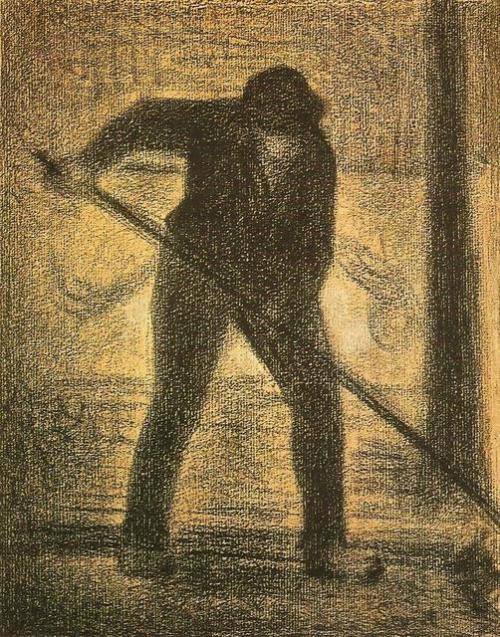 The Garbage Picker, 1888, Georges SeuratMedium: crayon,paper