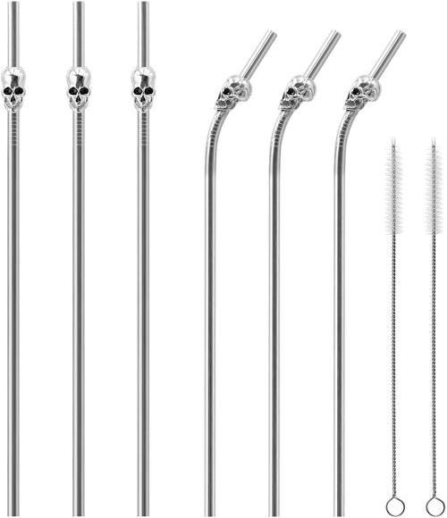 Stainless Steel Skull Straws - get them here☠️ Best blog for dark fashion and lifestyle ☠️