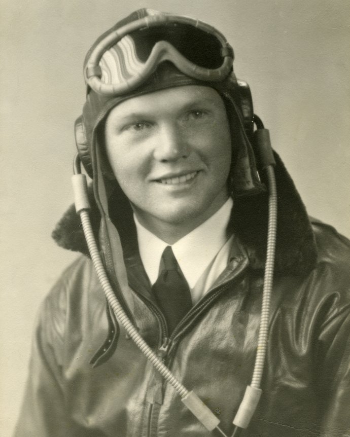peashooter85:Portrait of John Glenn in flight training, World War II. A true hero.