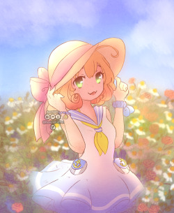 ammietty:  Sweet summer child in a garden of flowers ♥