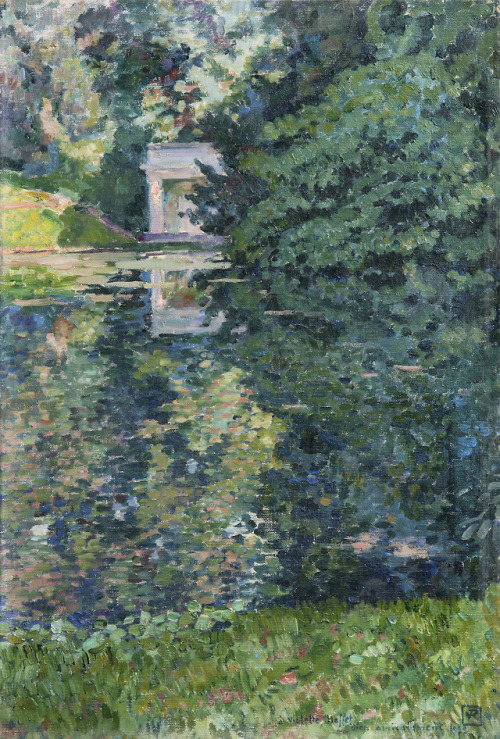 Pond at Mariemont    -     Théo van Rysselberghe, c. 1924-25Belgian, 1862-1926 Oil on canvas,  55.5 