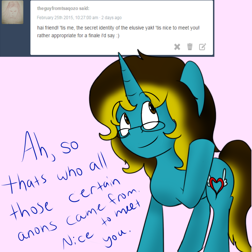 asksweetdisaster:Sweet: Random questions I’m getting ^^;((Featuring Winter, Derpy