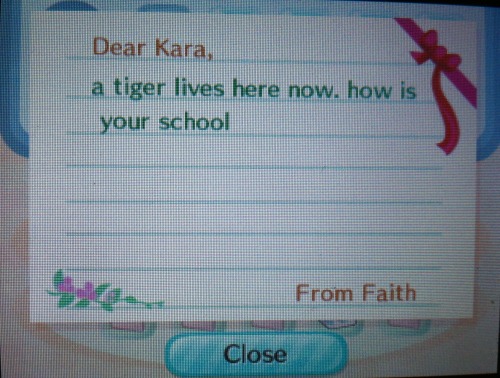 rnanboob:  the messages my 9 year old sister sends me on animal crossing are so important 