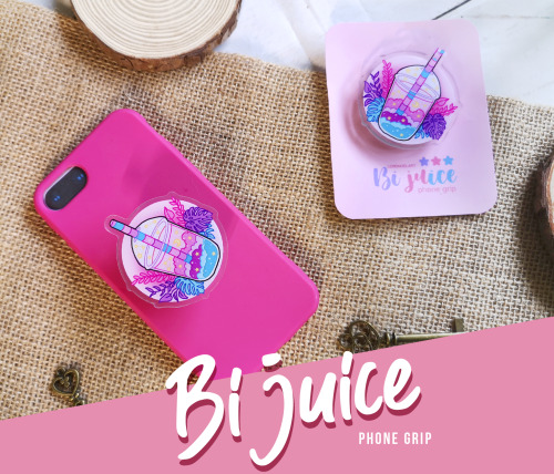 ✨BISEXUAL JUICE PHONE GRIP✨www.etsy.com/es/shop/Lemoncielart• 5CM acrylic.Every reblog 