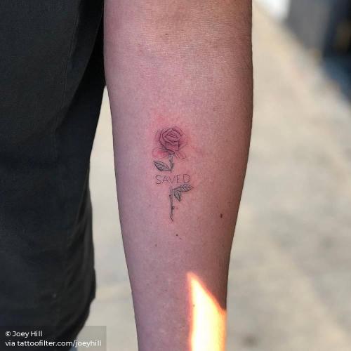 By Joey Hill, done in Los Angeles. http://ttoo.co/p/35887 facebook;flower;illustrative;inner forearm;joeyhill;nature;rose;small;twitter