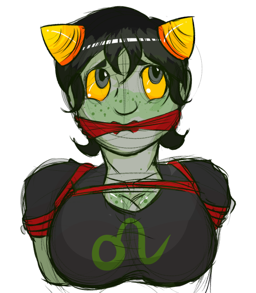 fatassedfishbitches:  puppydogejade:  bondagestuck:  Viewers Choice Winners ((I drew these just for you guys)) 1st: Nepeta2nd: Vriska3rd: Roxy4th: Jade Going to be posting a survey to choose style of bondage for each character! Get ready to vote! Democrat