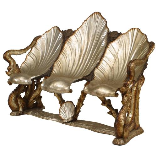 treasures-and-beauty:19th Century Venetian Silver Gilt Grotto Settee Attributed to Pauly et Cie