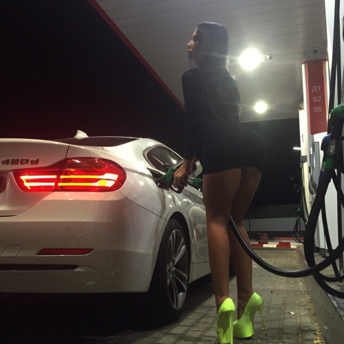 degradedbimbo:Your bimbo bitch should always pump your gas. Standing there at night under the bright