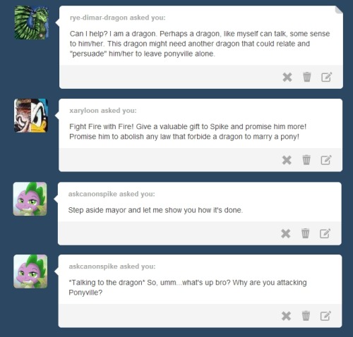 fromthedeskofmayormare:  Big frowny green pony.MAYOR MARE: There aren’t actually any laws that prevent ponies and dragons from marrying, we just sort of assumed that noone would even think of doing that. You’ll notice this is a running theme with