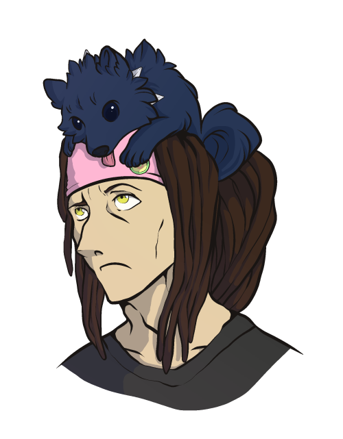 derthercksdoodles:   “Aoba he’s on my head what do I do?” “Just let him be. He’ll get down when he needs to pee.” “Okay…”  AU where Mink isn’t a violent dick and ends up being a sidekick weird friend for Aoba