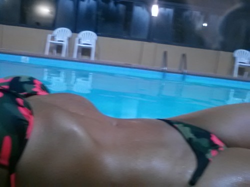 tylerstrouble:  Layin’ around the hotel’s indoor pool…
