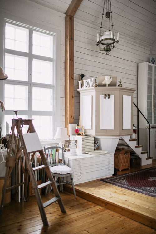 grayskymorning:Swedish Chapel Turned Cozy Cottage