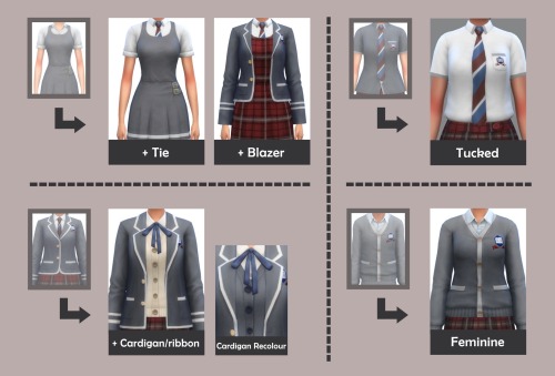 This Is A Cc Pack With 12 Items, Which Are Mostly Created Based On The Uniform Of High School Years Expansion